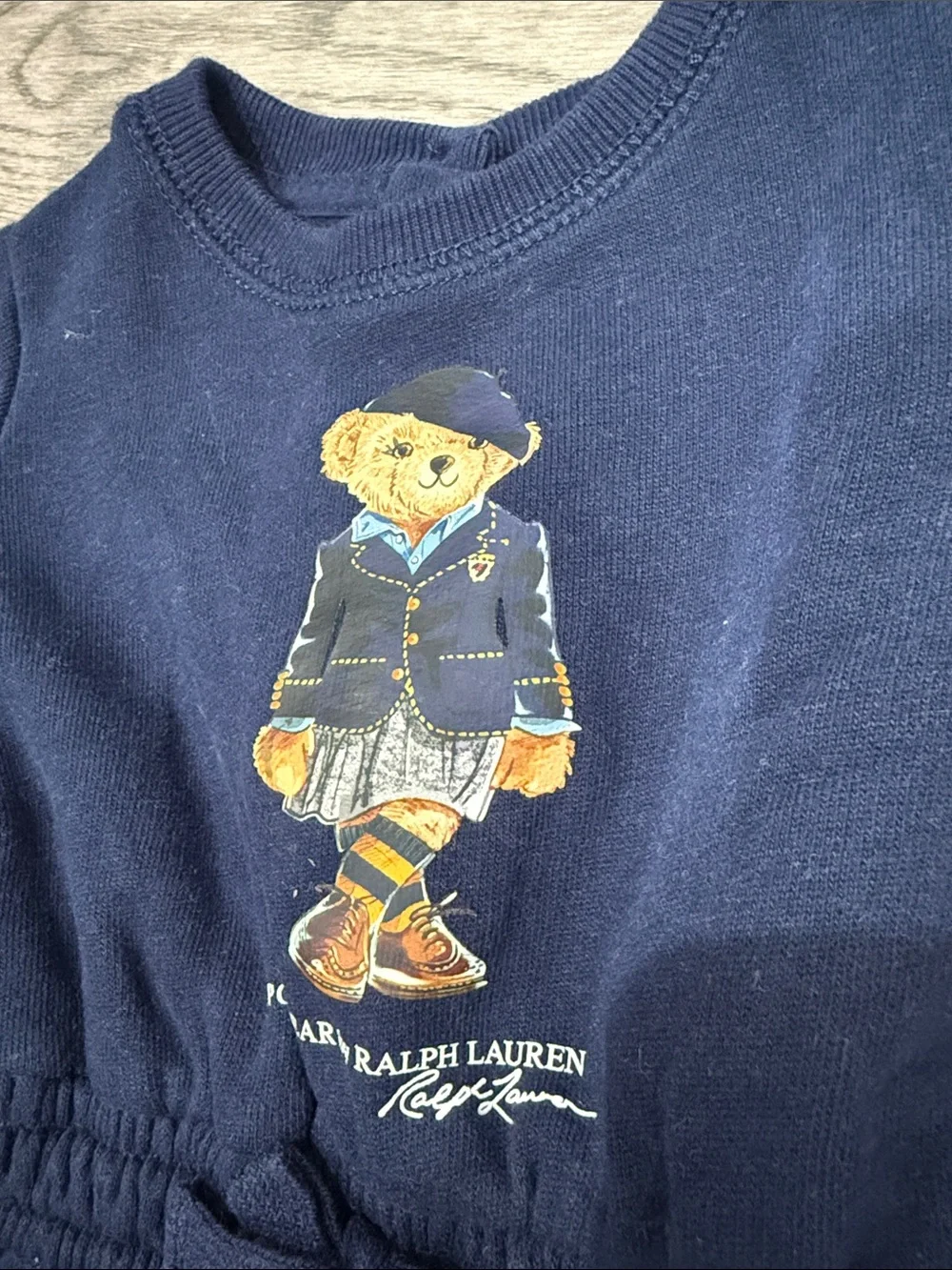 Ralph Lauren Navy Bear Knit Dress with Bloomers